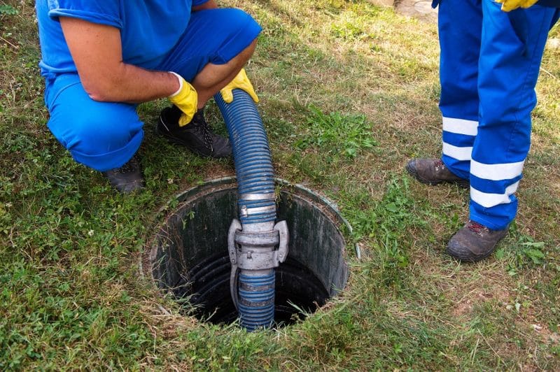 Pumping a septic tank