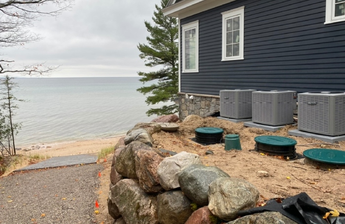 House near lake