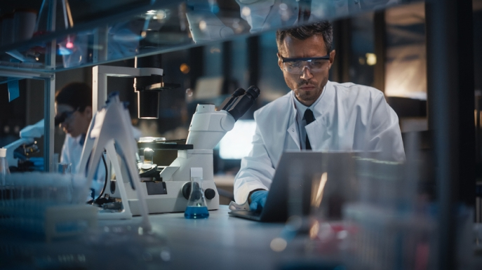 Man in a science lab