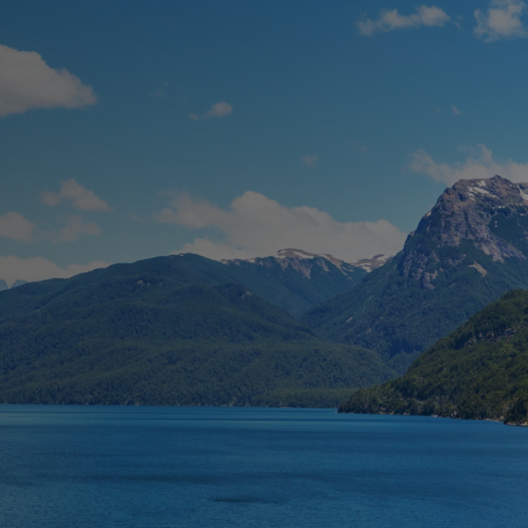 Mountains and lake sunny day