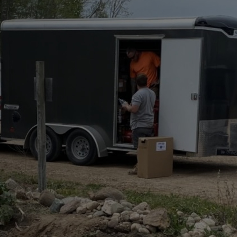 People working trailer