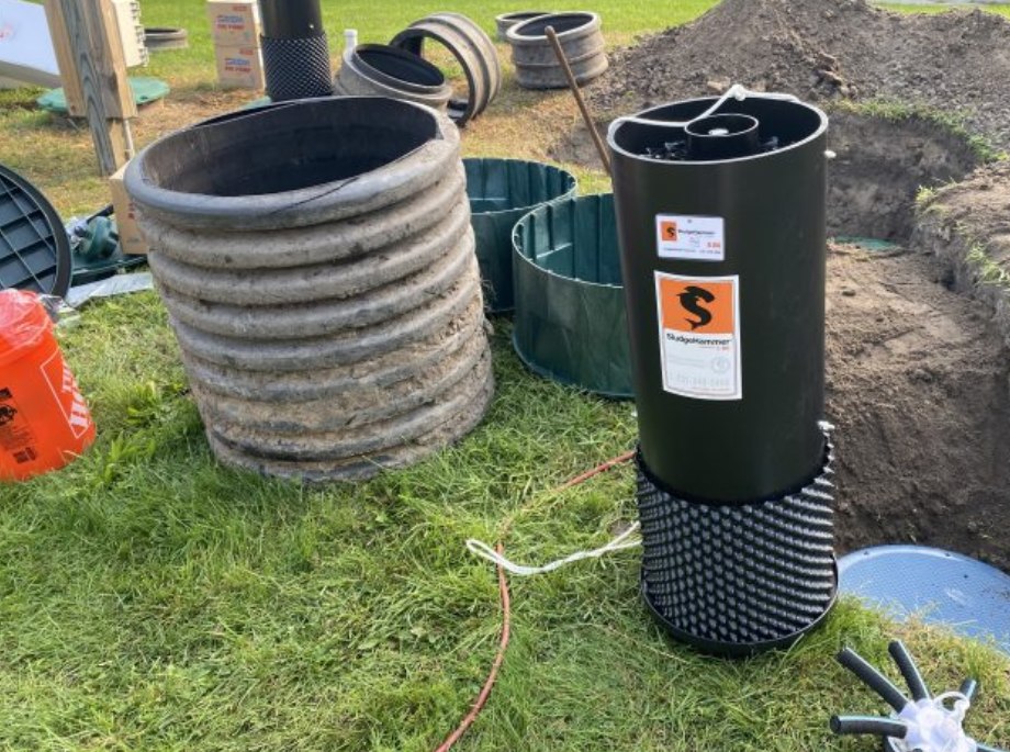 Sludge hammer product being displayed outside