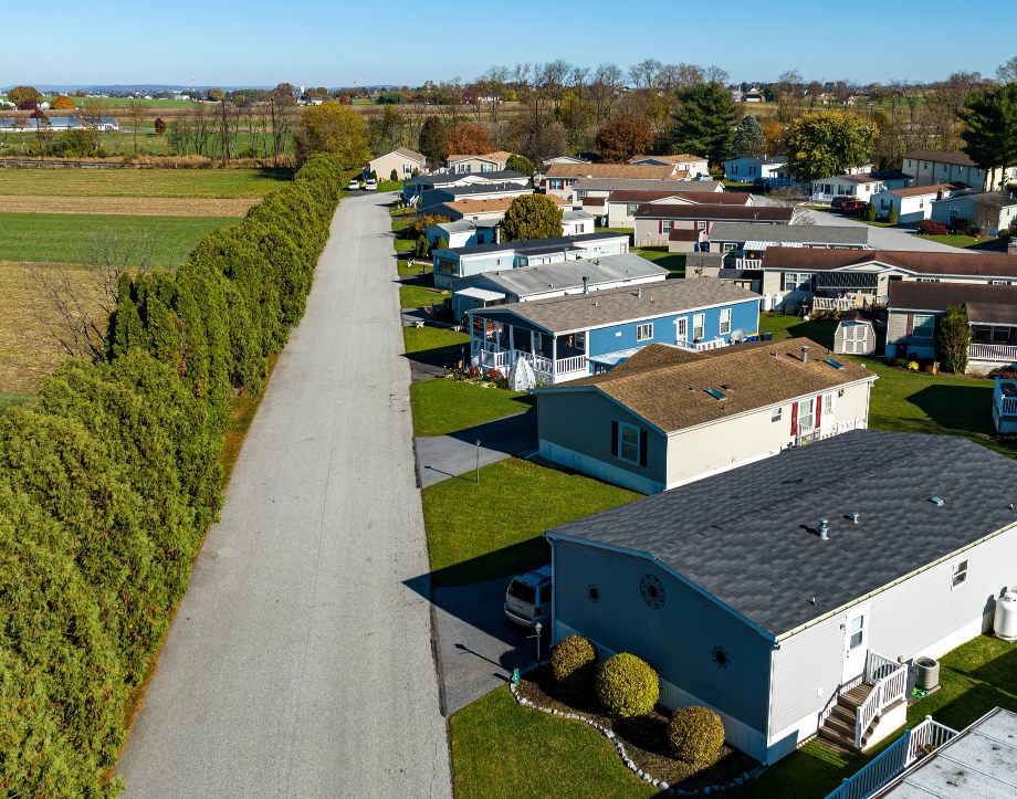 Aerial view neighborhood